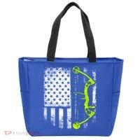 Archery Compound Bow Usa Flag Gift Tote Bag thumb 0