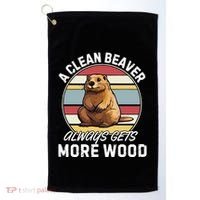 A Clean Beaver Always Gets More Wood Golf Towel thumb 0