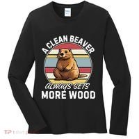 A Clean Beaver Always Gets More Wood Women's Long Sleeve Shirt thumb 0