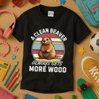 A Clean Beaver Always Gets More Wood Kids T-Shirt thumb 3