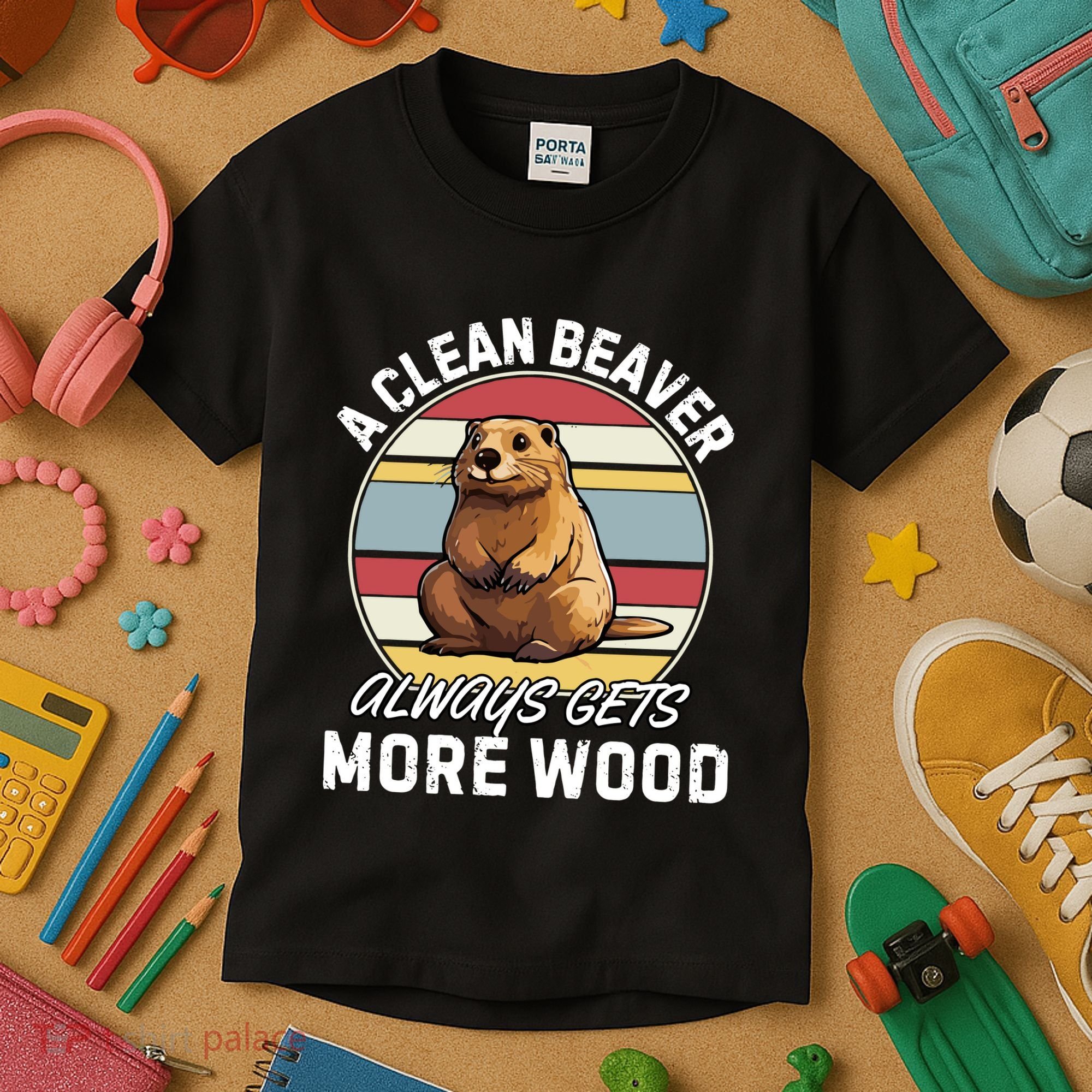 A Clean Beaver Always Gets More Wood Kids T-Shirt