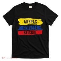 Arepas Cerveza Beisbol Funny Gift For Venezuela Baseball Fan T-Shirt thumb 0