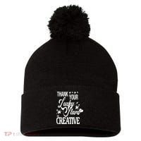Alessia Cara Black Dead Man Thank You Lucky Stars Im Creative Pom Pom 12in Knit Beanie thumb 0