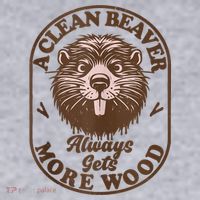 A Clean Beaver Always Gets More Wood Graphic Funny Raunchy Women's Racerback Cropped Tank thumb 2