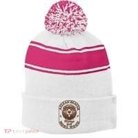 A Clean Beaver Always Gets More Wood Graphic Funny Raunchy Stripe Pom Pom Beanie thumb 0