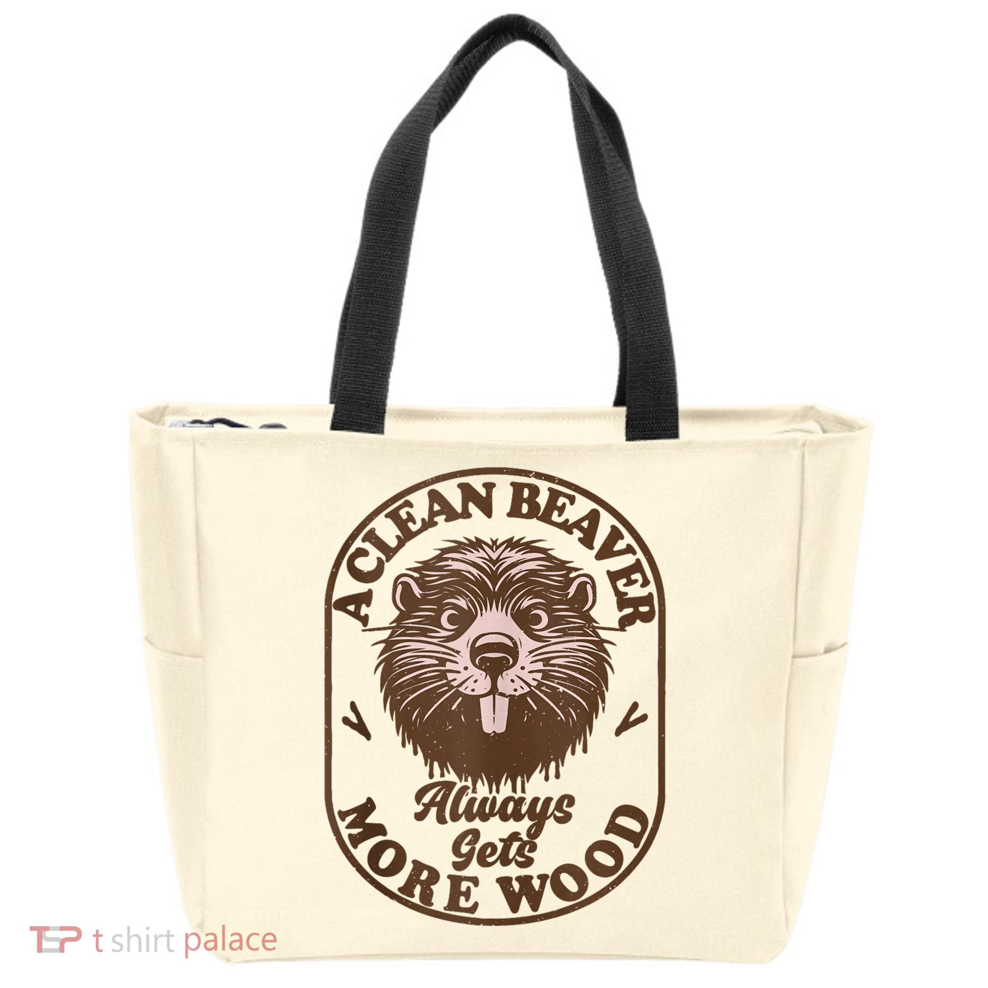 A Clean Beaver Always Gets More Wood Graphic Funny Raunchy Tote Bag