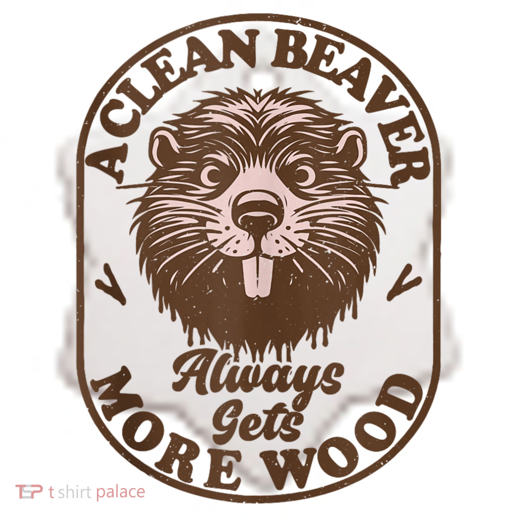 A Clean Beaver Always Gets More Wood Graphic Funny Raunchy Ceramic Ornament