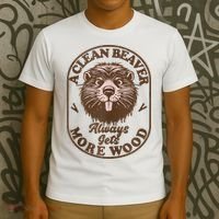 A Clean Beaver Always Gets More Wood Graphic Funny Raunchy T-Shirt thumb 3