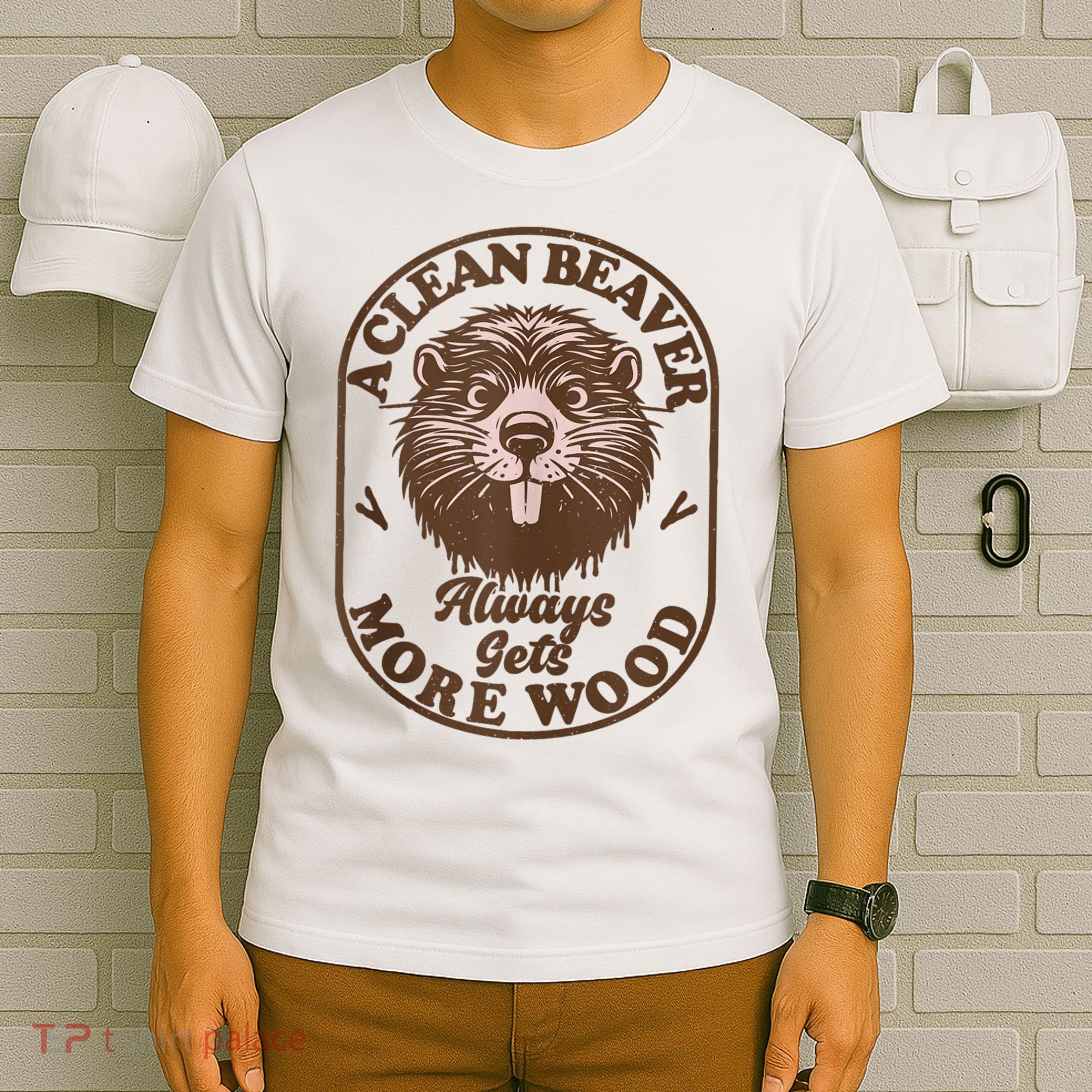 A Clean Beaver Always Gets More Wood Graphic Funny Raunchy T-Shirt