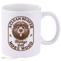 A Clean Beaver Always Gets More Wood Graphic Funny Raunchy 11oz C Handle Ceramic Mug thumb 0