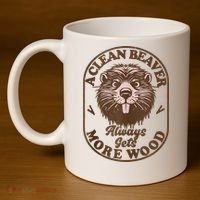 A Clean Beaver Always Gets More Wood Graphic Funny Raunchy 11oz C Handle Ceramic Mug thumb 4