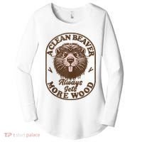 A Clean Beaver Always Gets More Wood Graphic Funny Raunchy Women's Perfect Tri Tunic Long Sleeve Shirt thumb 0