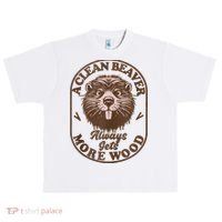 A Clean Beaver Always Gets More Wood Graphic Funny Raunchy Urban Oversized Heavyweight T-Shirt thumb 0