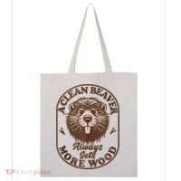 A Clean Beaver Always Gets More Wood Graphic Funny Raunchy Tote Bag thumb 0