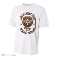 A Clean Beaver Always Gets More Wood Graphic Funny Raunchy Youth Performance Sprint T-Shirt thumb 0