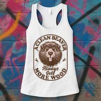 A Clean Beaver Always Gets More Wood Graphic Funny Raunchy Women's Tank Top thumb 3