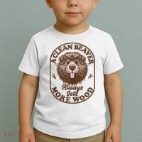 A Clean Beaver Always Gets More Wood Graphic Funny Raunchy Toddler T-Shirt thumb 2