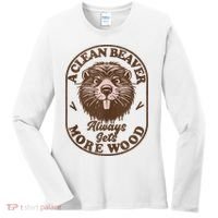 A Clean Beaver Always Gets More Wood Graphic Funny Raunchy Women's Long Sleeve Shirt thumb 0