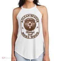 A Clean Beaver Always Gets More Wood Graphic Funny Raunchy Women's Perfect Tri Rocker Tank thumb 2