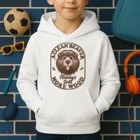 A Clean Beaver Always Gets More Wood Graphic Funny Raunchy Kids Hoodie thumb 2