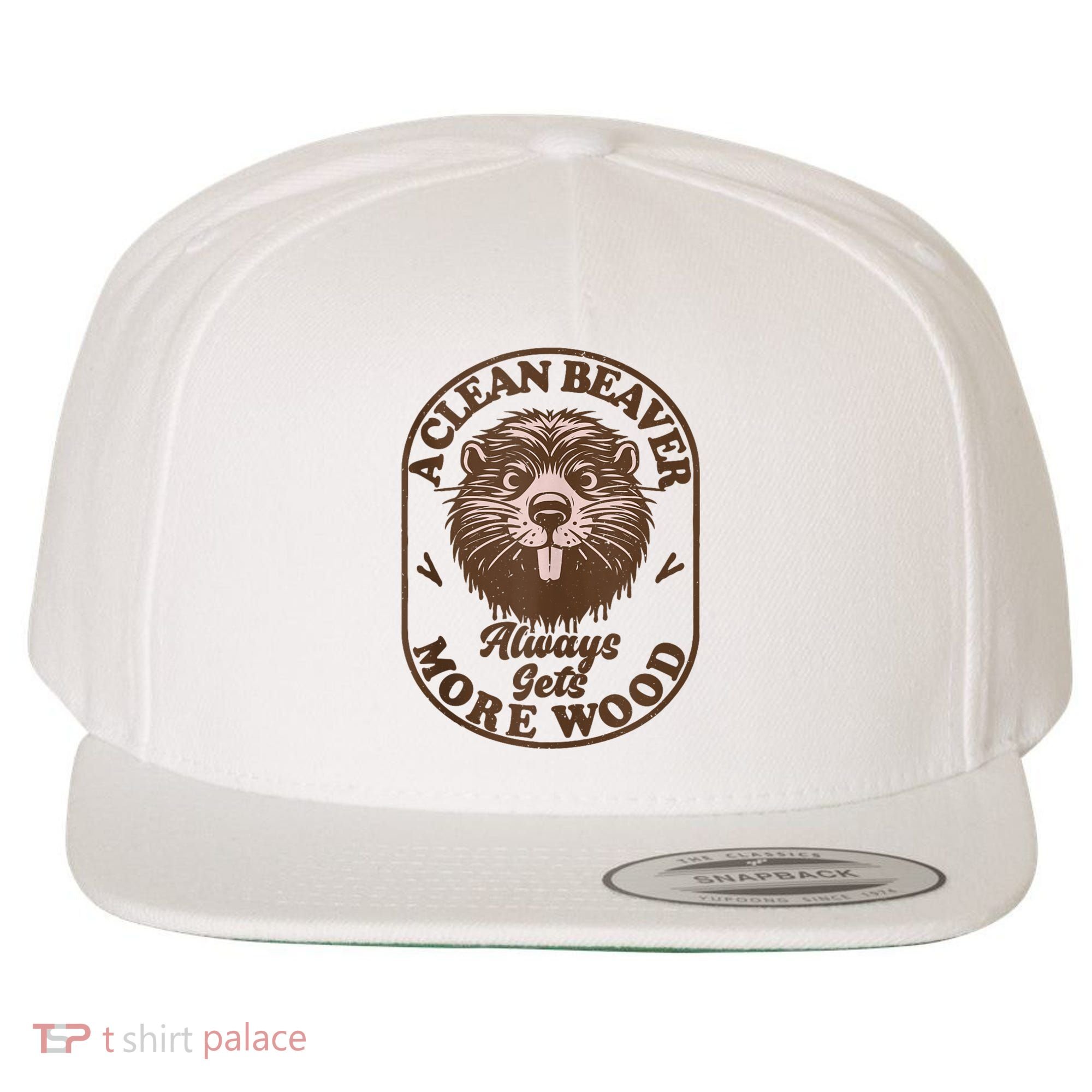 A Clean Beaver Always Gets More Wood Graphic Funny Raunchy Wool Snapback Cap