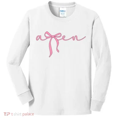 Amen Coquette Bow Kids Long Sleeve Shirt
