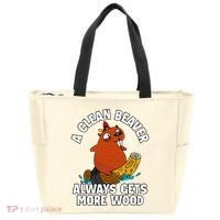 A Clean Beaver Always Gets More Wood Tote Bag thumb 0