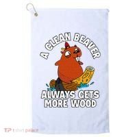 A Clean Beaver Always Gets More Wood Golf Towel thumb 0