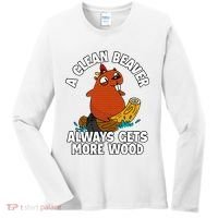A Clean Beaver Always Gets More Wood Women's Long Sleeve Shirt thumb 0