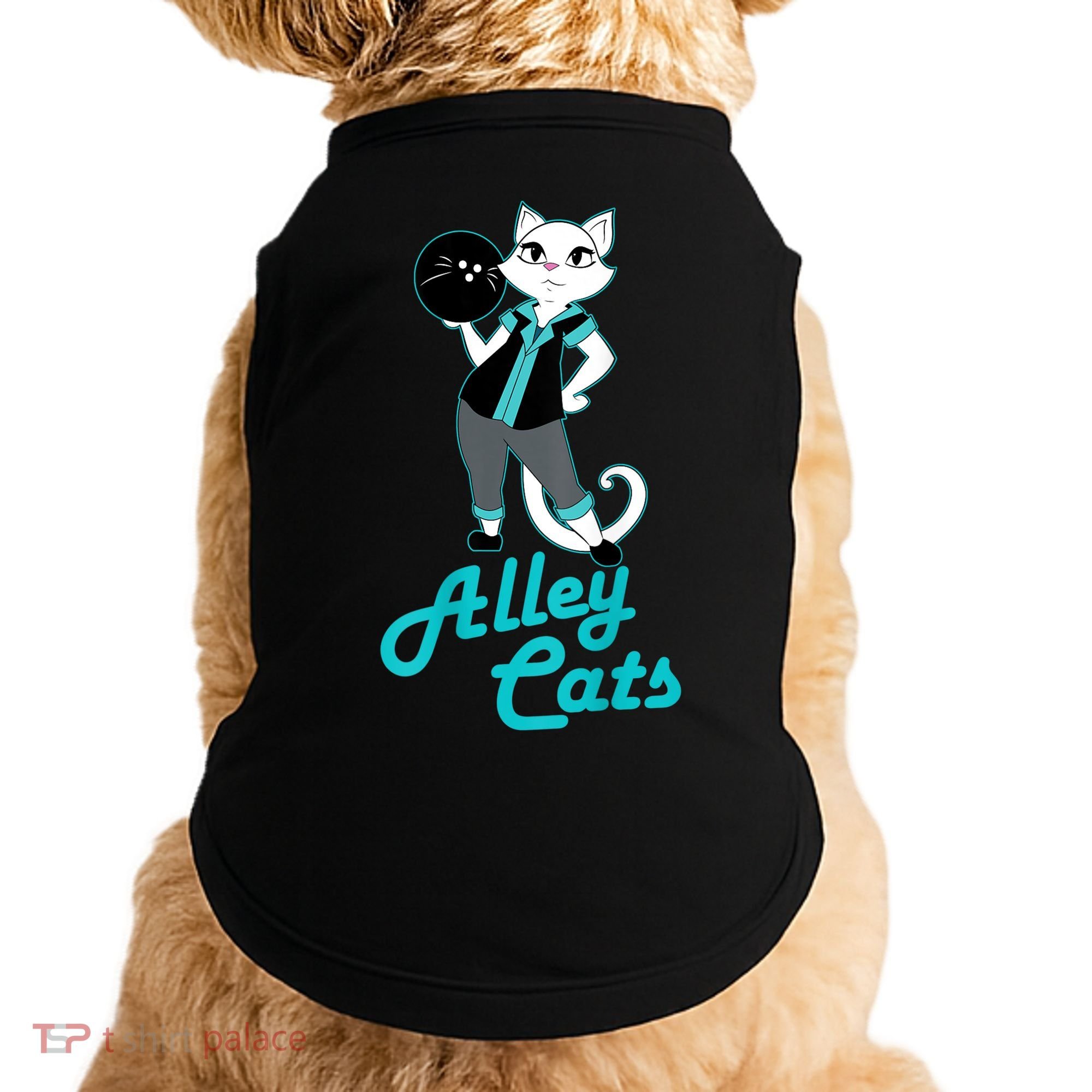Alley Cats Bowling Team Ladies Backside Print Doggie Tank