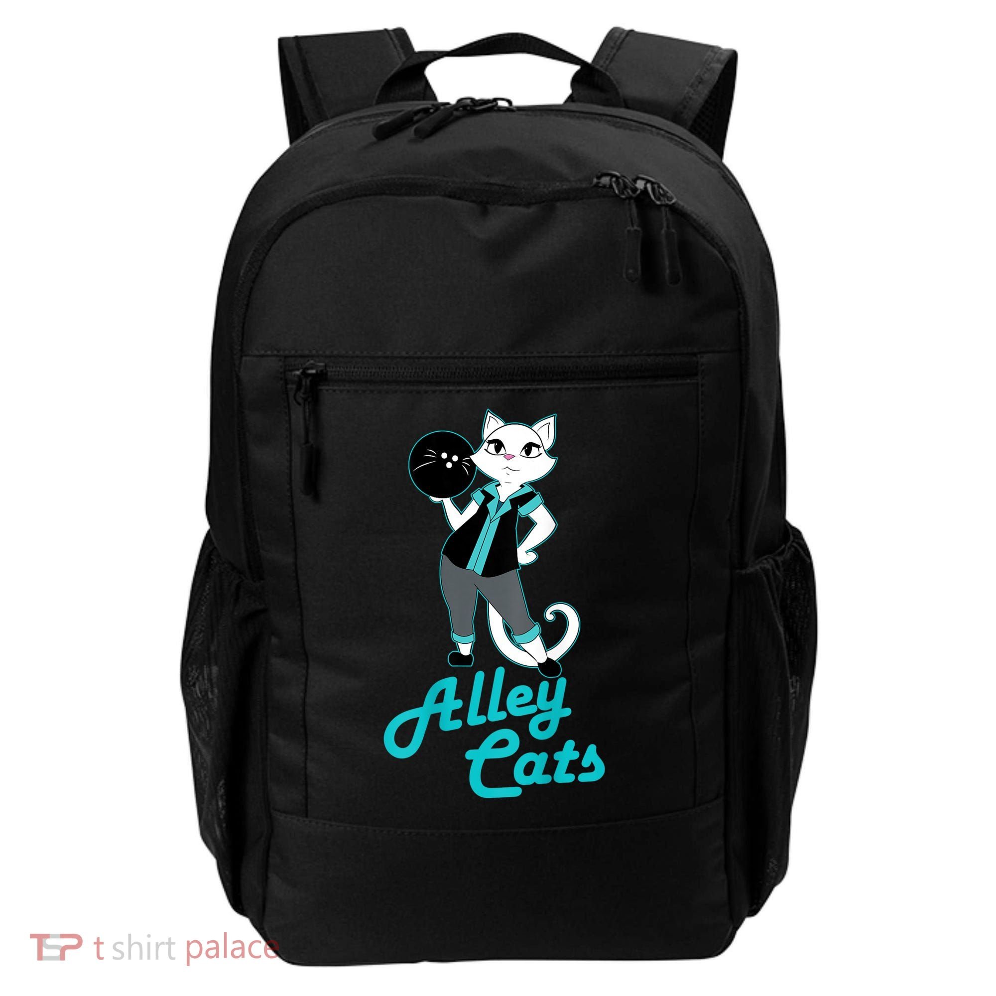 Alley Cats Bowling Team Ladies Backside Print Backpack