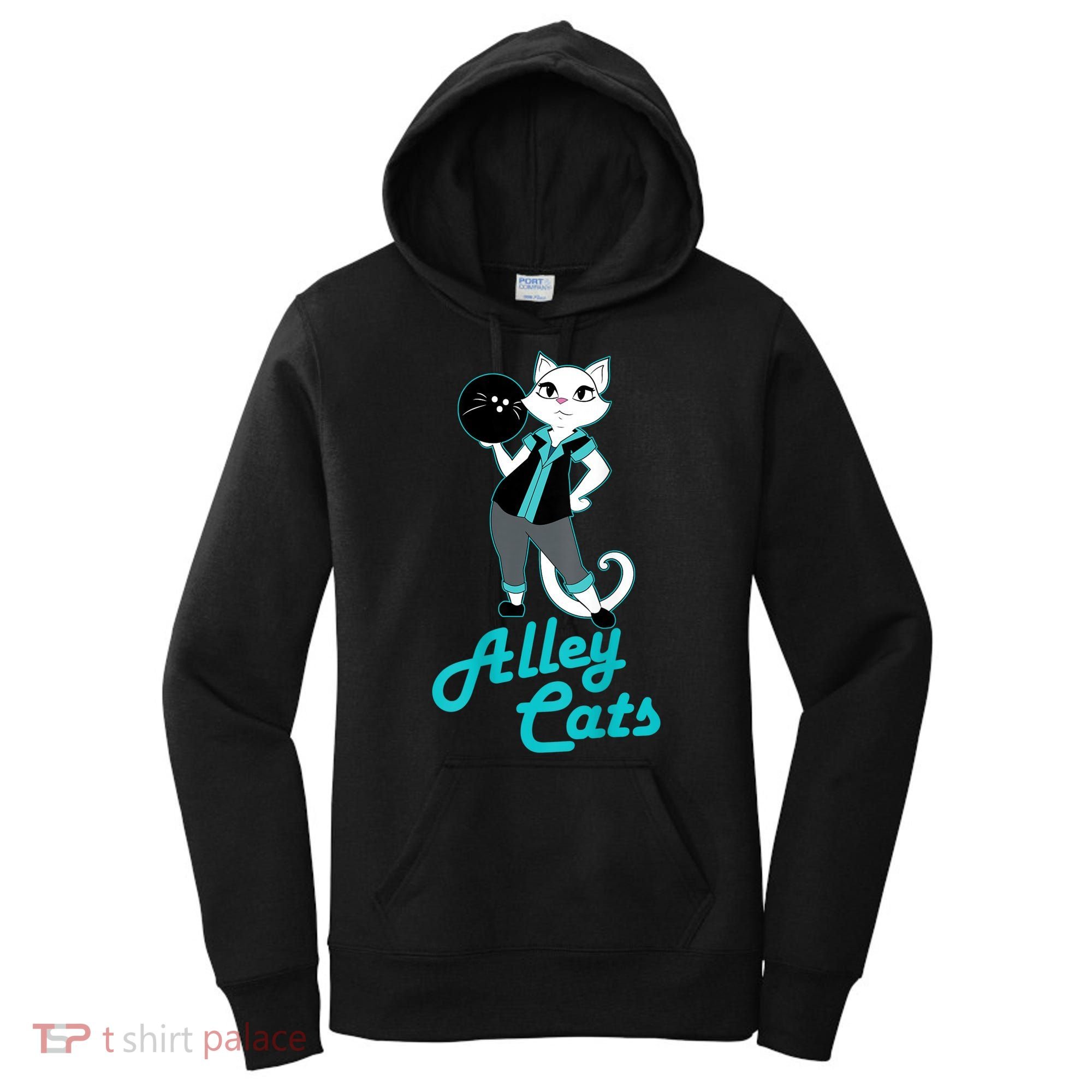 Alley Cats Bowling Team Ladies Backside Print Women's Hoodie