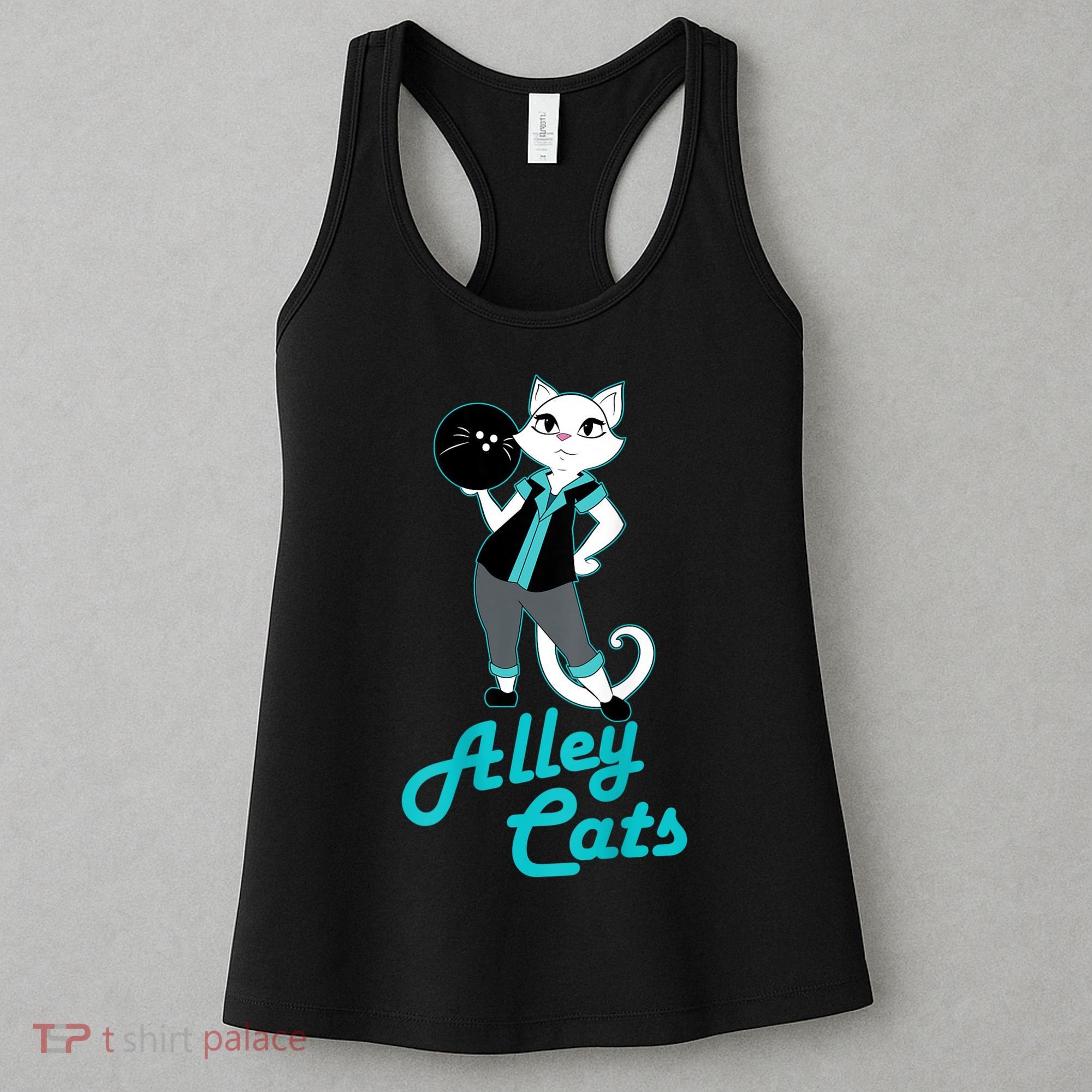 Alley Cats Bowling Team Ladies Backside Print Women's Tank Top