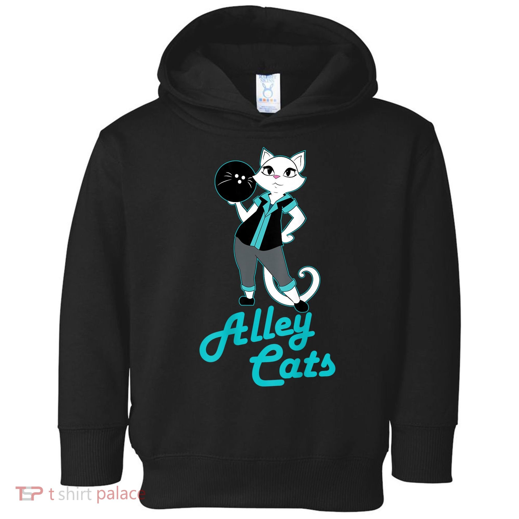 Alley Cats Bowling Team Ladies Backside Print Toddler Hoodie