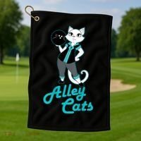 Alley Cats Bowling Team Ladies Backside Print Golf Towel thumb 1