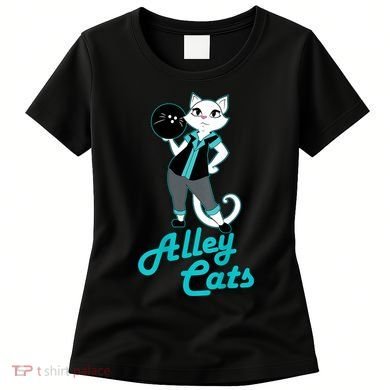 Alley Cats Bowling Team Ladies Backside Print Women's T-Shirt