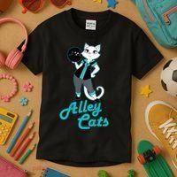 Alley Cats Bowling Team Ladies Backside Print Kids T-Shirt thumb 3