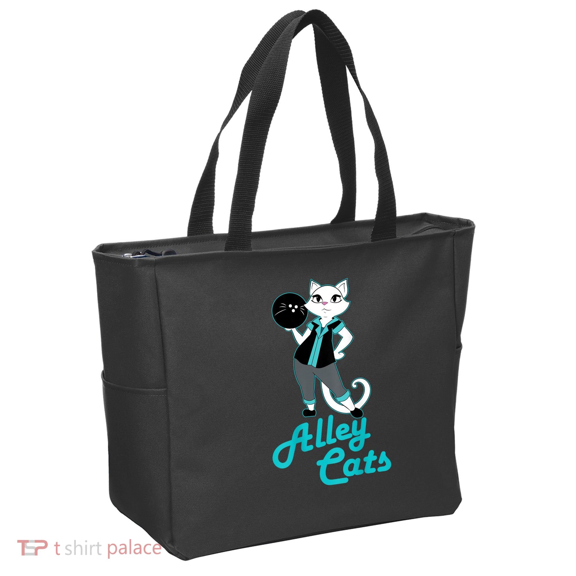 Alley Cats Bowling Team Ladies Backside Print Tote Bag