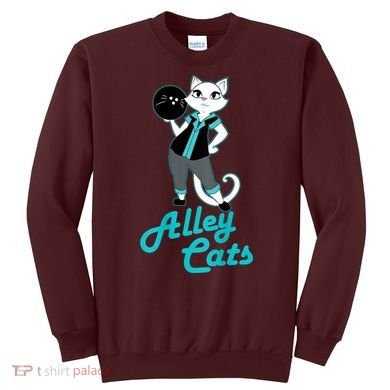 Alley Cats Bowling Team Ladies Backside Print Sweatshirt