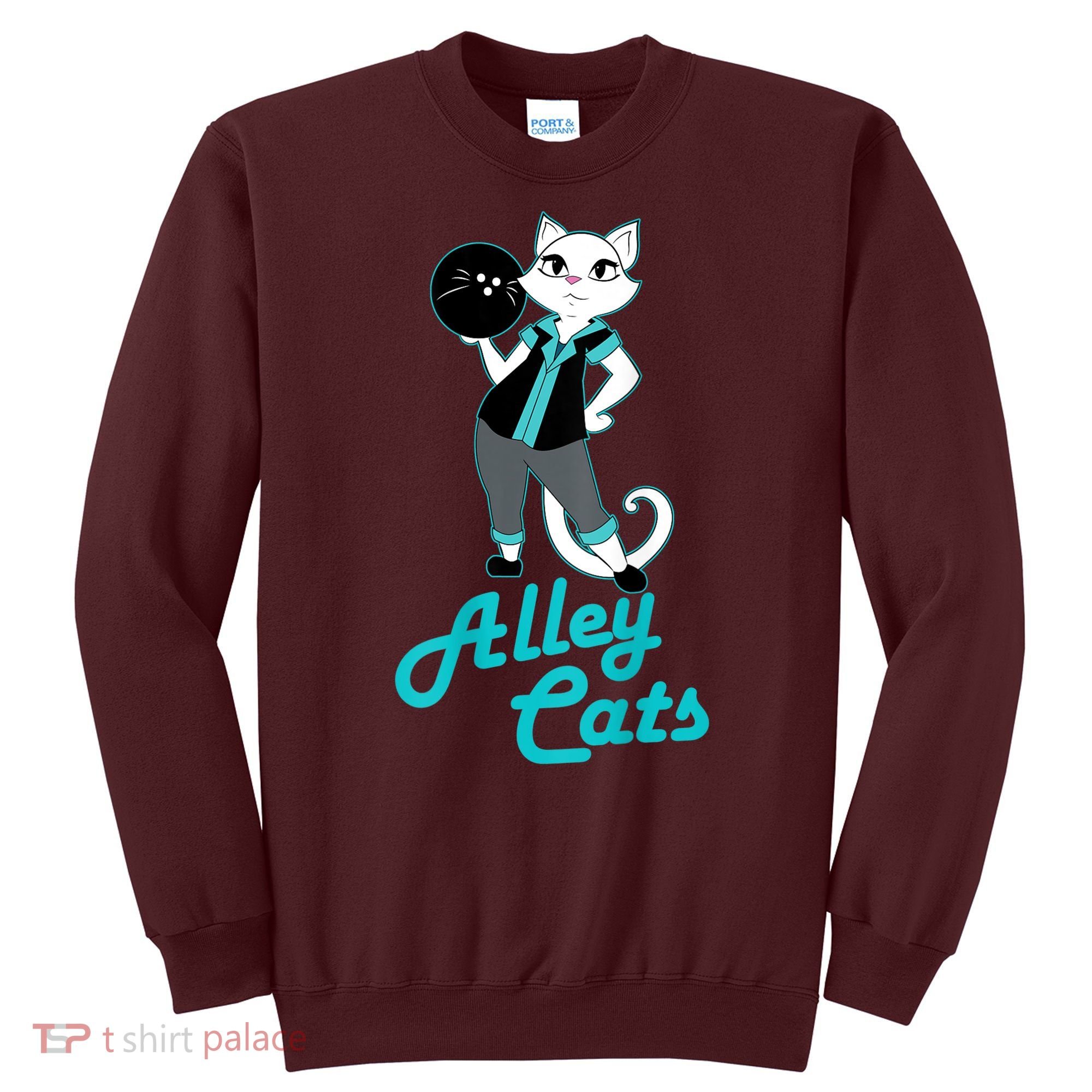 Alley Cats Bowling Team Ladies Backside Print Sweatshirt