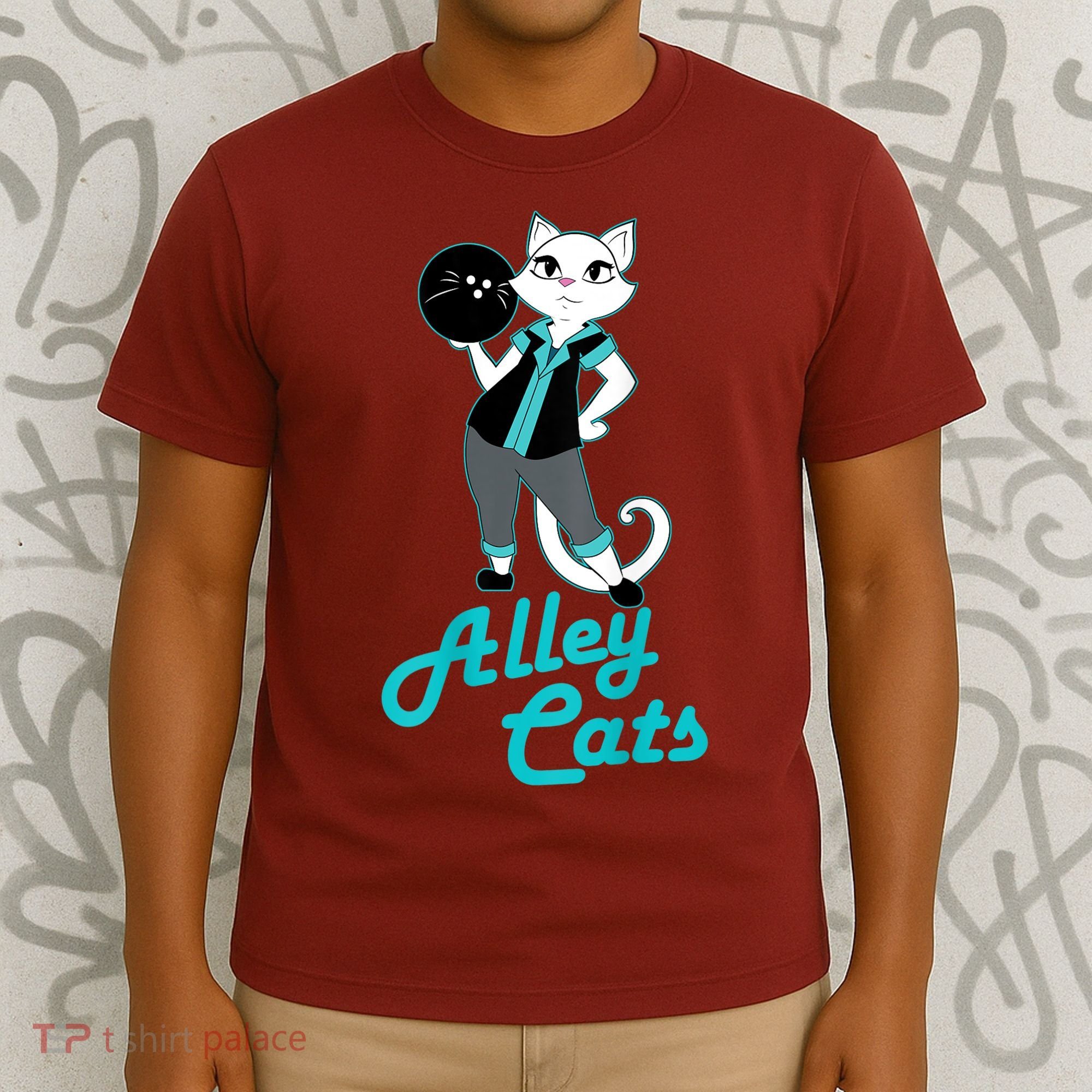 Alley Cats Bowling Team Ladies Backside Print T-Shirt