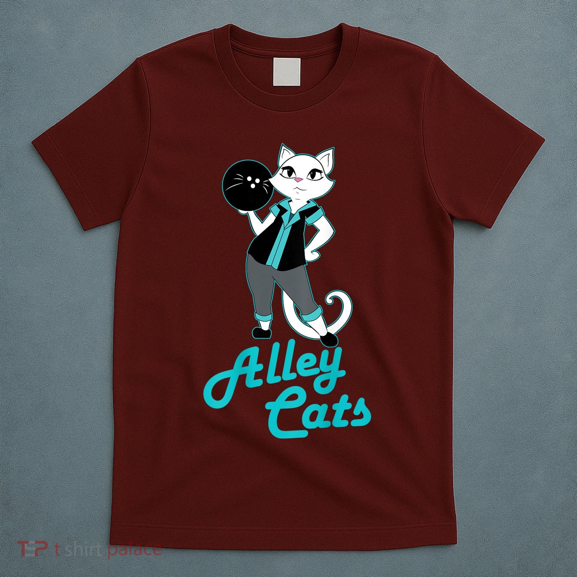 Alley Cats Bowling Team Ladies Backside Print T-Shirt