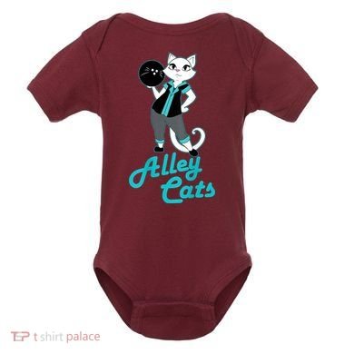 Alley Cats Bowling Team Ladies Backside Print Baby Bodysuit
