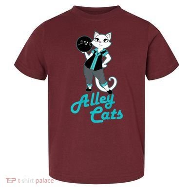 Alley Cats Bowling Team Ladies Backside Print Toddler T-Shirt