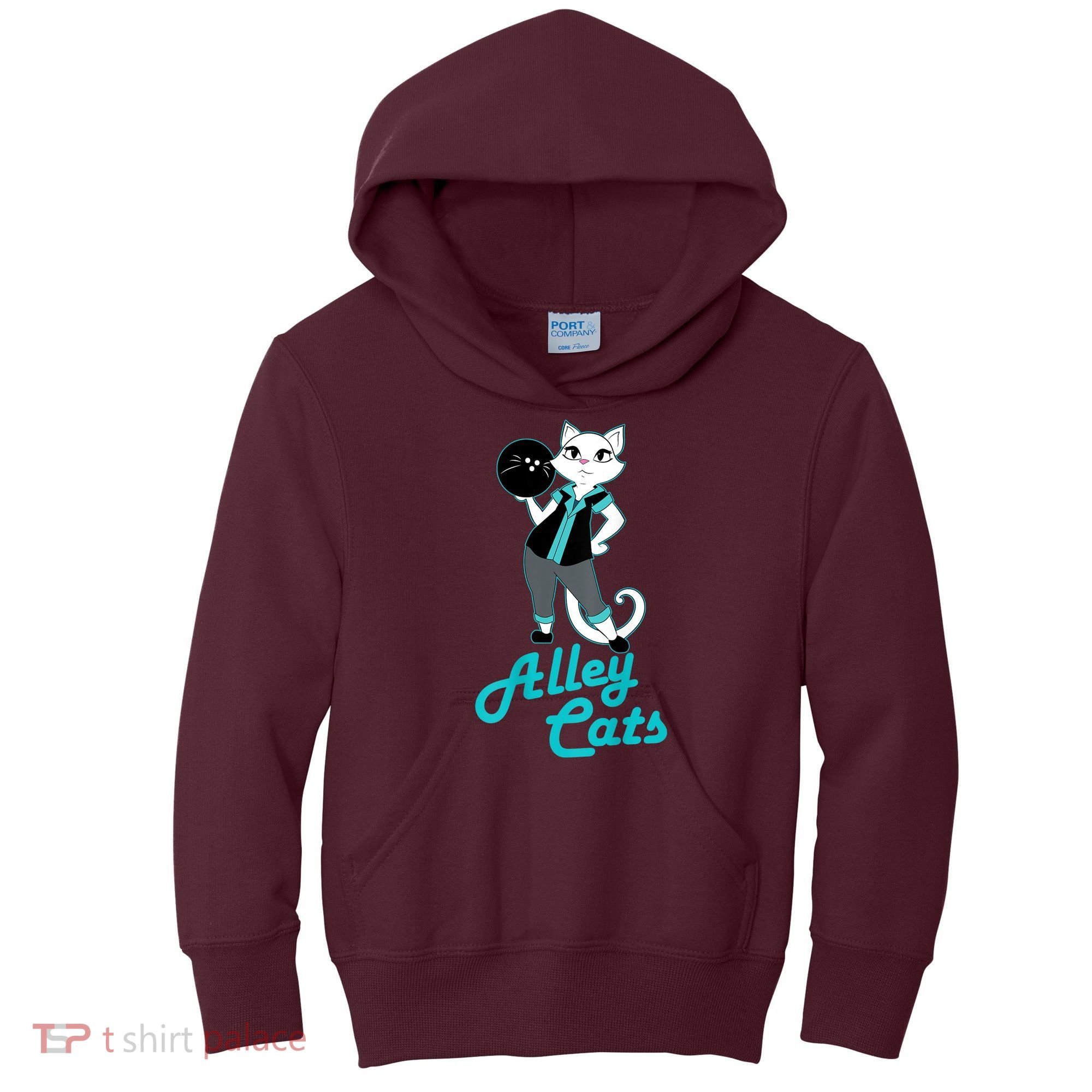 Alley Cats Bowling Team Ladies Backside Print Kids Hoodie