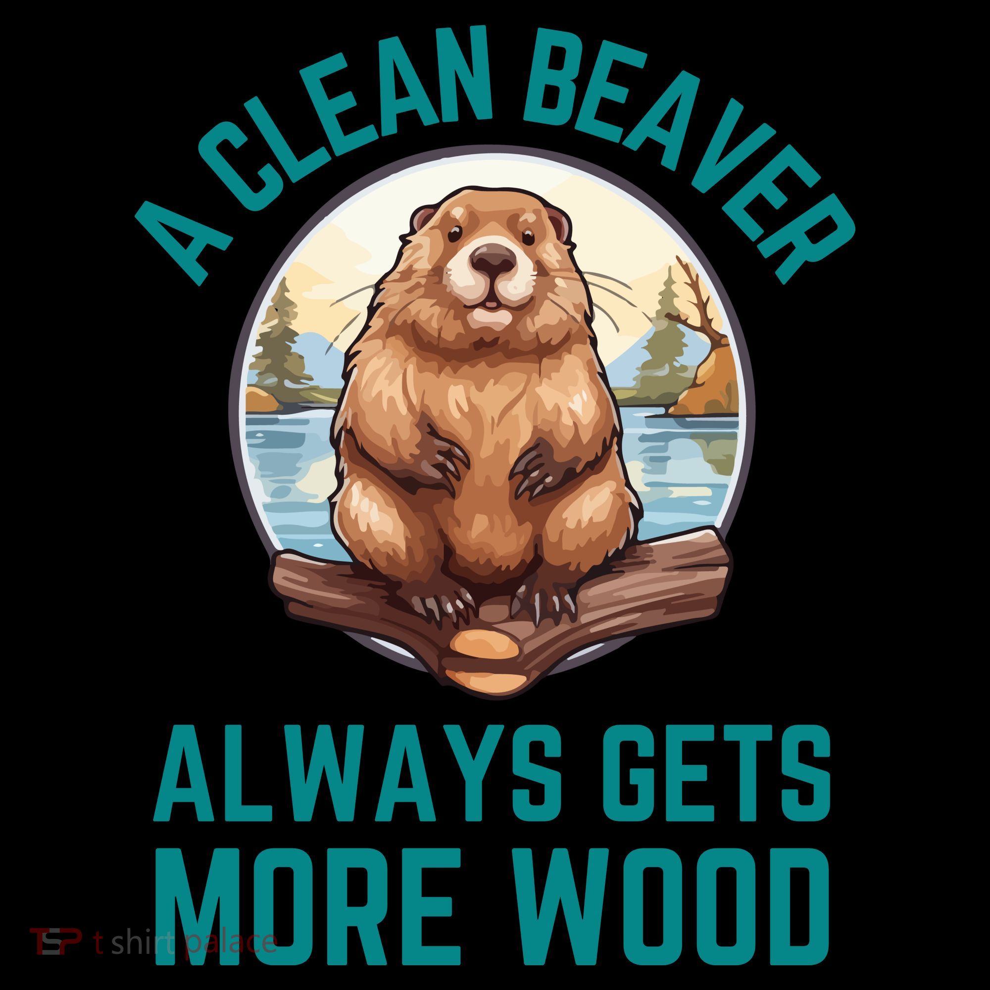 A Clean Beaver Always Gets More Wood Coaster
