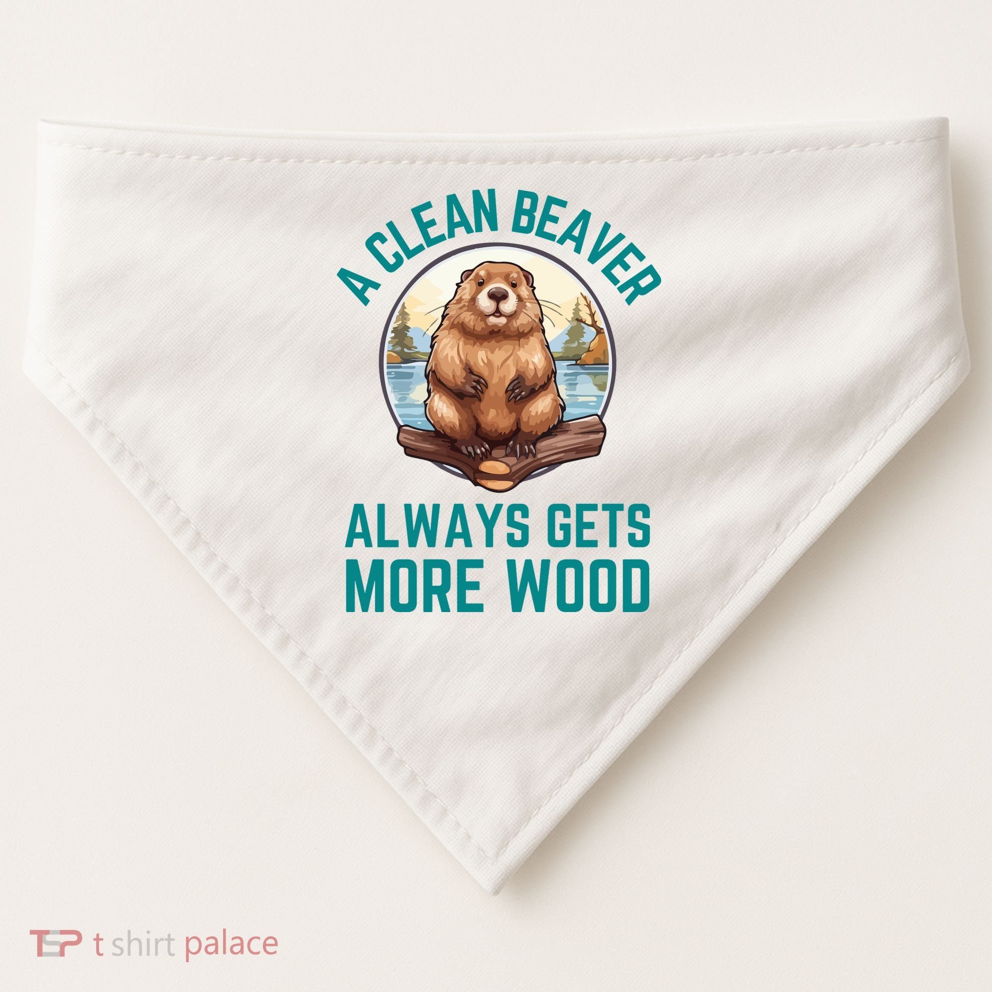 A Clean Beaver Always Gets More Wood USA-Made Doggie Bandana