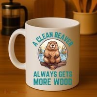 A Clean Beaver Always Gets More Wood Coffee Mug thumb 4