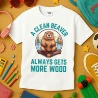 A Clean Beaver Always Gets More Wood Kids T-Shirt thumb 3