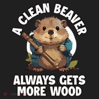 A Clean Beaver Always Gets More Wood Golf Towel thumb 3